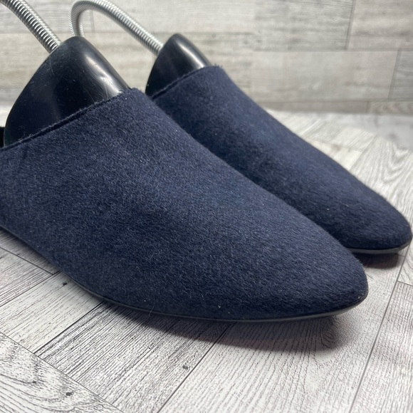 The Row mules Women 40/9.5M Blue Wool Fabric pointed Toe Comfort slippers Flats - Picture 2 of 16